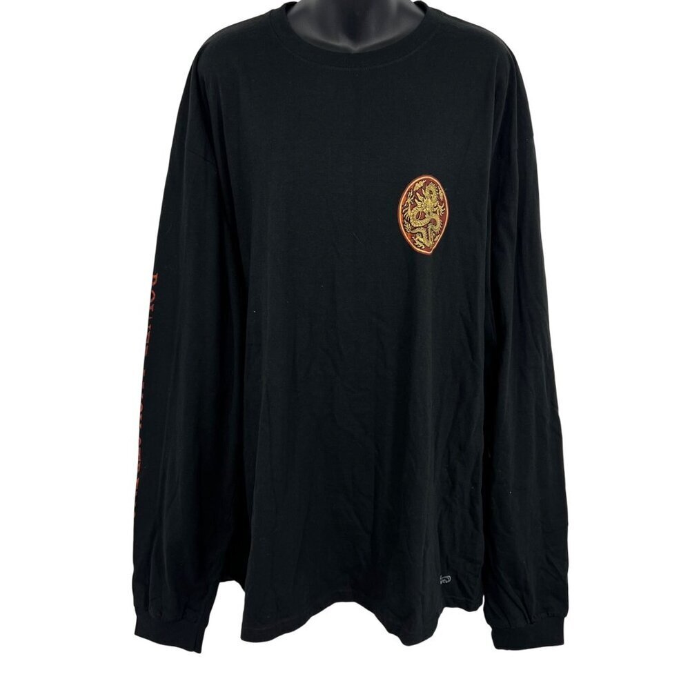 Crazy Shirts Extra Extra Large Golden Dragon Long Sleeve Tee Shirt XXL Black New